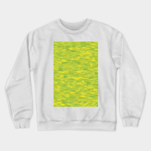 Yellow Green Paintbrush Strokes Texture Crewneck Sweatshirt by F-for-Fab